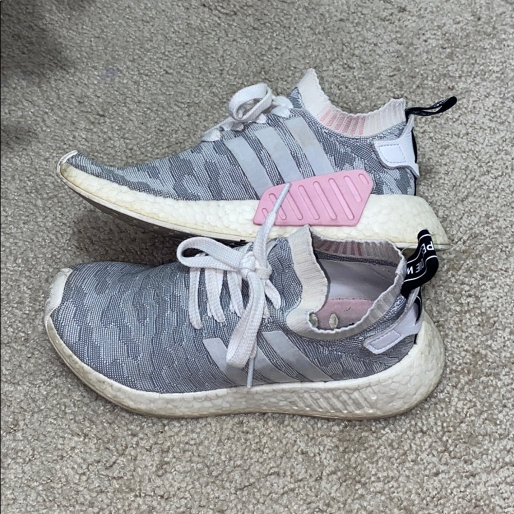 Super cute gray and pink Adidas NMD